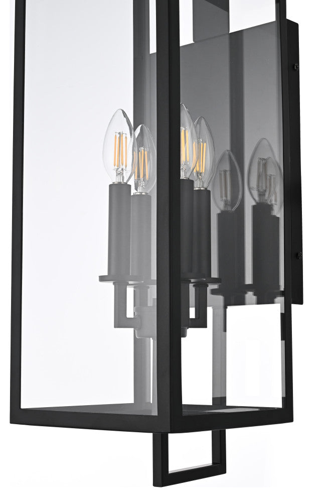Home Living 8" Outdoor Wall Sconce, Black