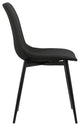 Monte Contemporary Dining Chair With Black Powder Coated Metal Legs, Black