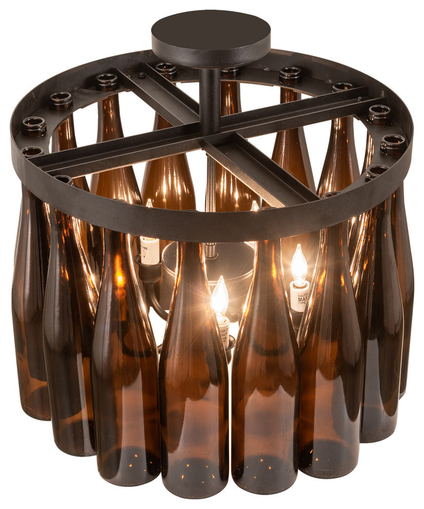 19 Wide Tuscan Vineyard 16 Wine Bottle Chandelier