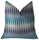Wavering Blues Navy Blue and White Handmade Luxury Pillow, 20"x20"
