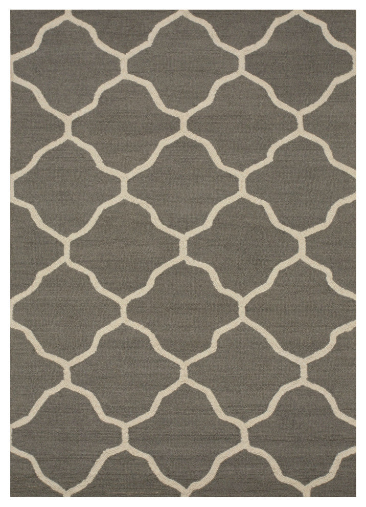 Gray Traditional Trellis Moroccan Area Rug
