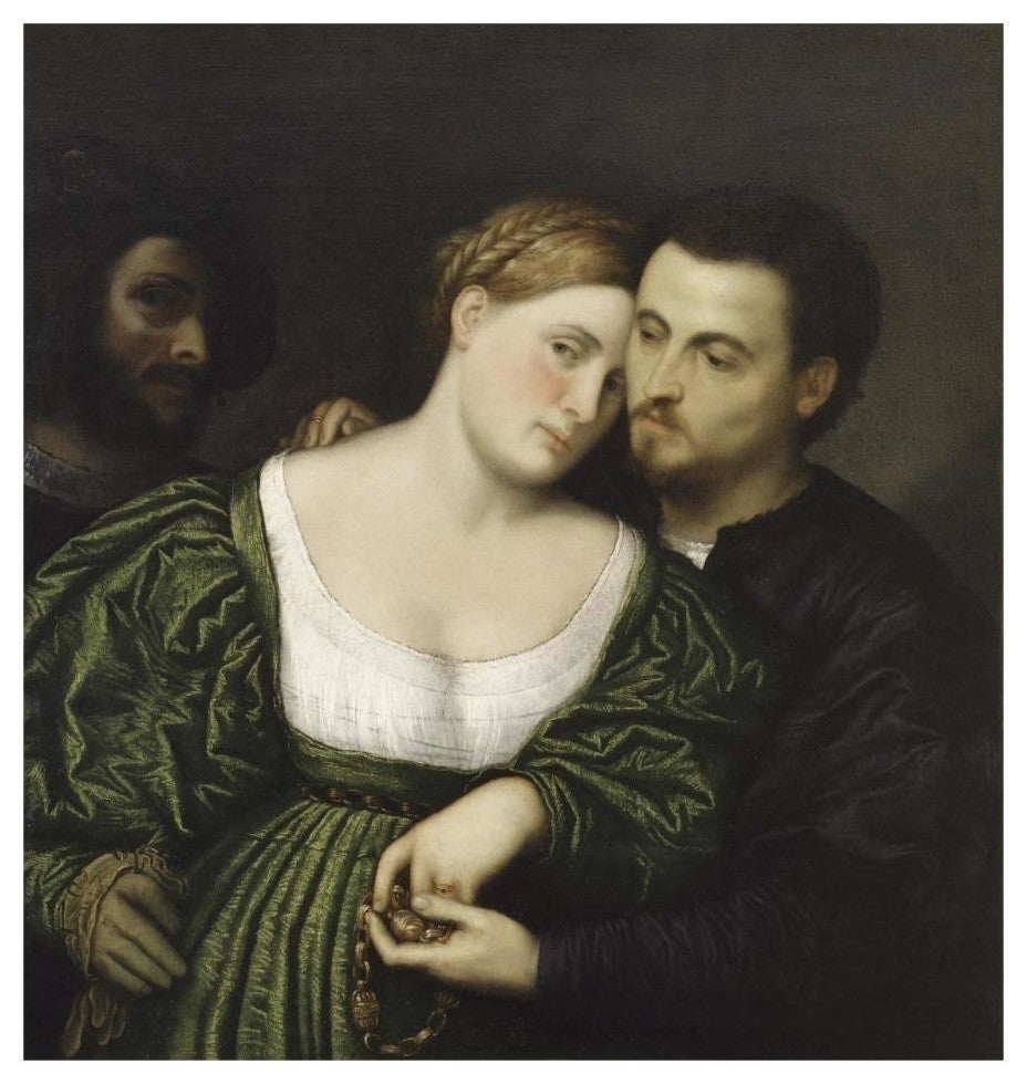 "The Venetian Lovers" Digital Paper Print by Paris Bordone, 30"x32"