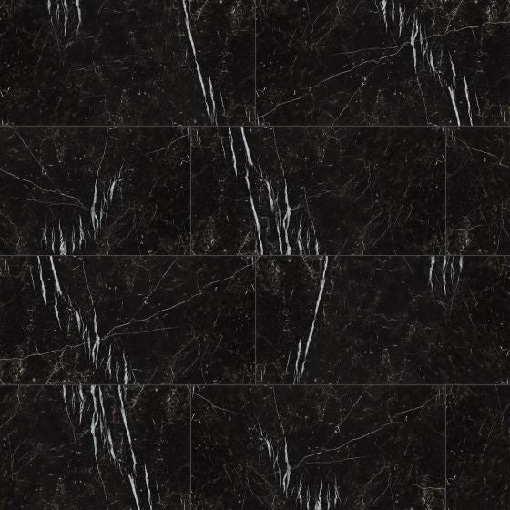 Regallo Marquina Noir 12X24 Matte Porcelain Tile, (4x4 or 6x6) Sample