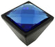 MultiFaceted Blue Aquamarine Black Metal Square Frustum Knob