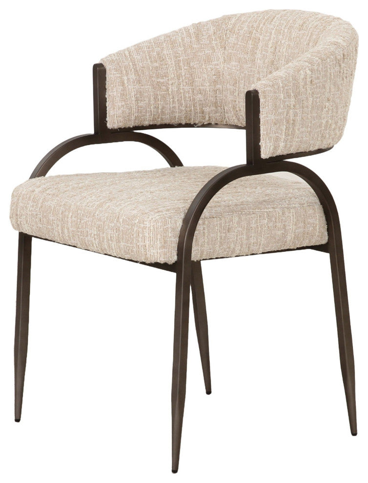 Modrest Kobe Modern Beige Fabric Dining Chair