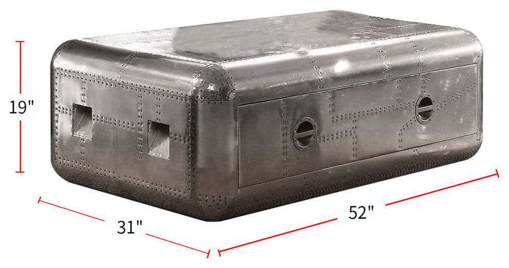 Aluminum Coffee Table with 1 Soft Closing Drawer