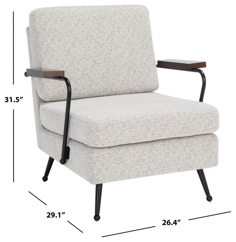 Safavieh Lohan Arm Chair, Light Grey/Gold