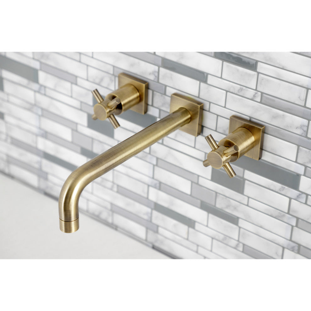 KS6023DX Wall Mount Tub Faucet, Antique Brass
