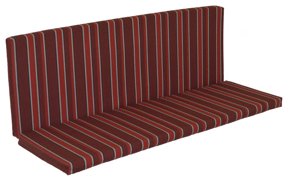 Full Bench Cushion, Red Stripe, 6 Foot