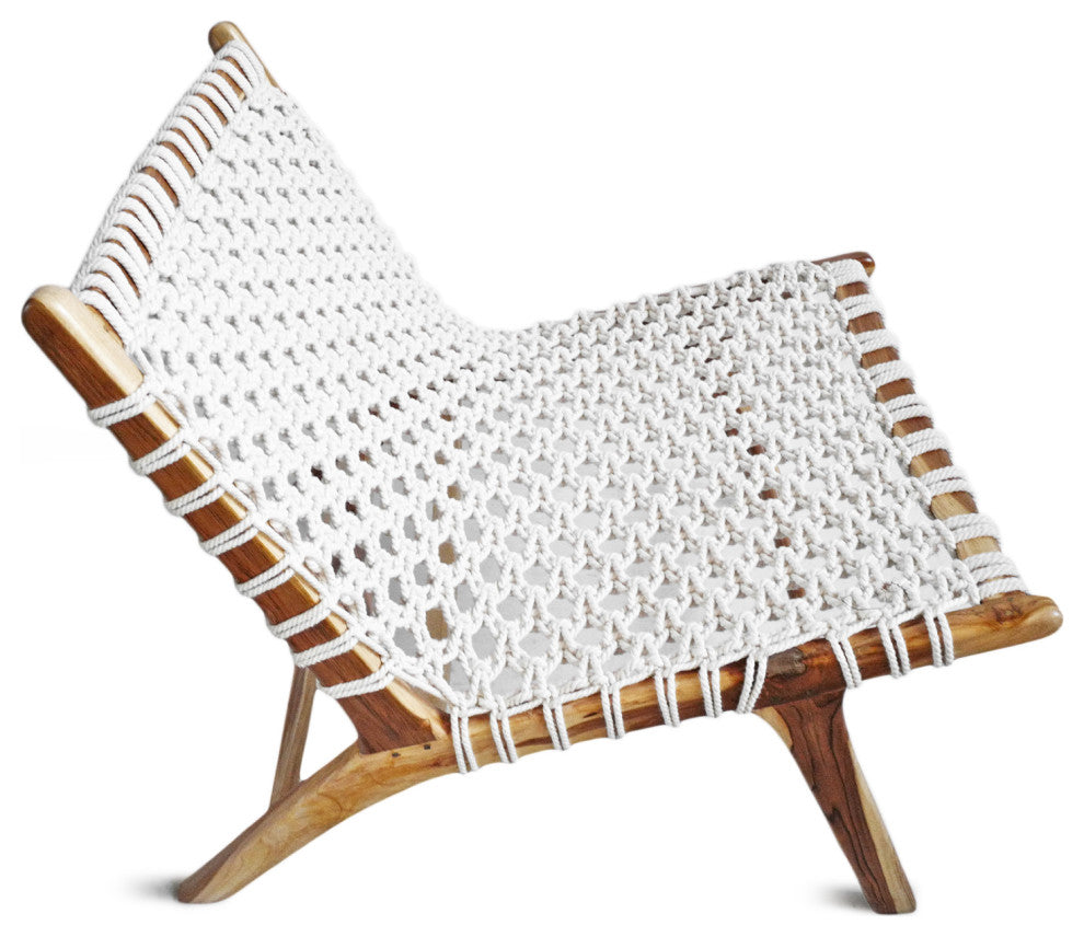 Woven Rope Teak Easy Chair