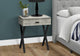 Accent Table, Lamp, Storage Drawer, Metal, Laminate, Grey, Black