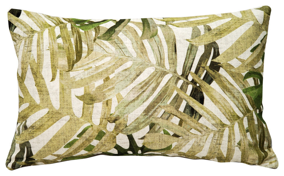 Pattaya Green Palm Throw Pillow 12x20, with Polyfill Insert