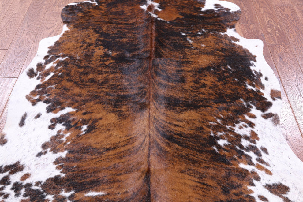 6' 0" X 5' 4" Brindle Natural Cowhide Rug C2177