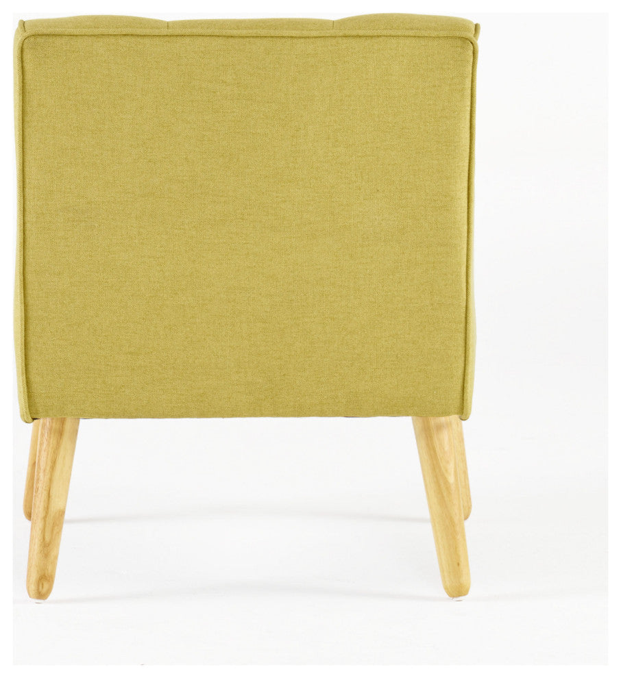 GDF Studio Fontinella Mid-Century Modern Fabric Tufted Arm Chair, Verdure Yellow, Set of 2
