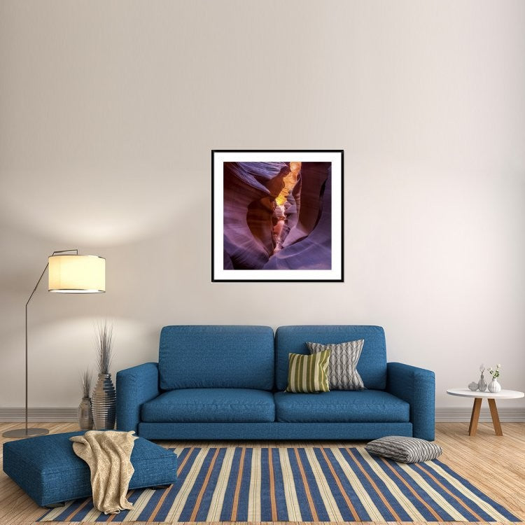 "Fire In Canyon" Framed Digital Print by Sandipan Biswas, 44x44"