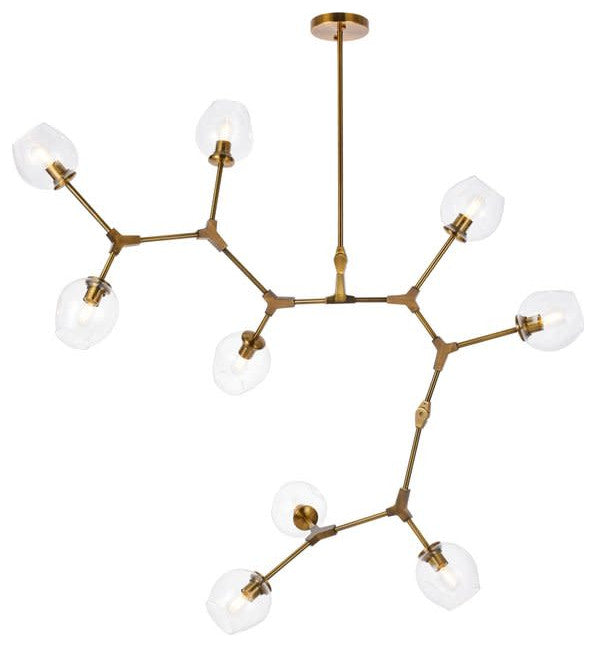 Elegant Lighting 1712G79 Cavoli 9 Light 79"W Abstract Chandelier - Black