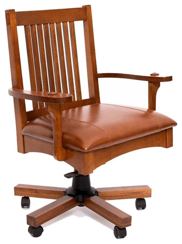 Crafters and Weavers Arts and Crafts Mission Oak Office Chair