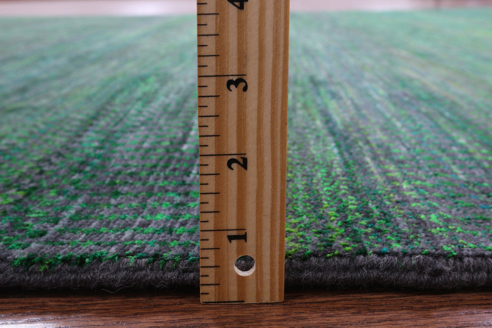 7' Square Wool & Silk Super Savannah Gabbeh Handmade Rug - Q13060