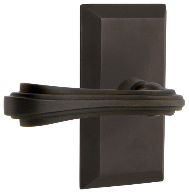 Studio Plate With Fleur Lever, Oil-Rubbed Bronze, Passage, Left-Handed
