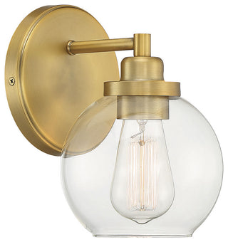 Carson Bathroom Vanity Light, Warm Brass, 1-Light Bath