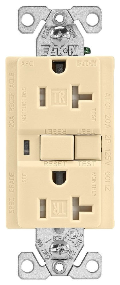 Cooper Wiring 20 Amp Tamper Resistant AFCI Receptacle, Ivory Finish