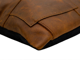 Canvello Cowhide Leather Throw Pillow Cover With Insert, 18"x18" & 16"x24"