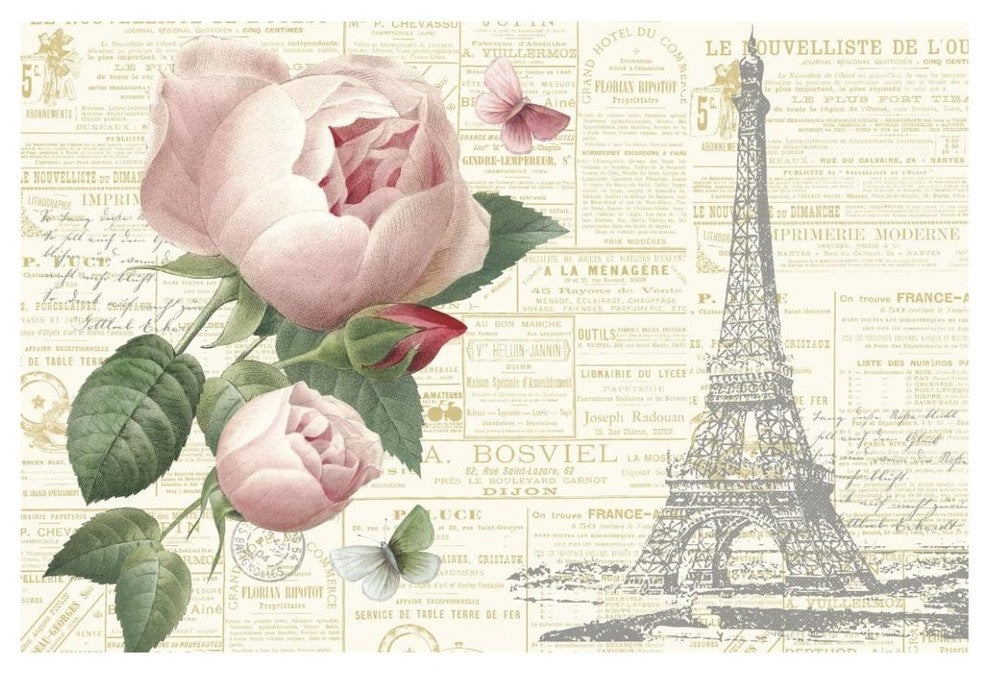 "Roses in Paris II" Digital Paper Print by Katie Pertiet, 62"x42"
