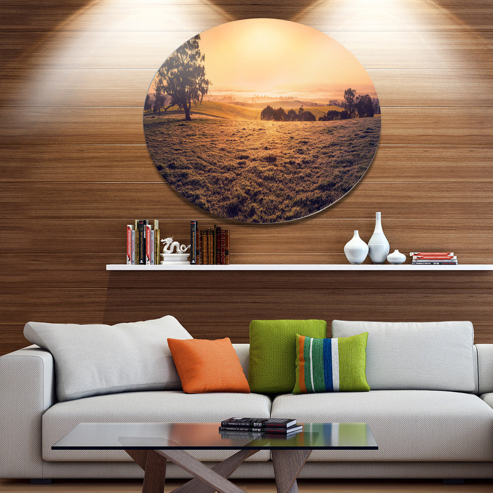 Field Of Dreams Panorama, Landscape Round Wall Art, 36"