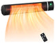 COSTWAY 750W/1500W Wall-Mounted Patio Heater Infrared Heater Adjustable Home