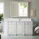 Bristol 60" Single Vanity, Bright White, Single Hole White Quartz, Backsplash