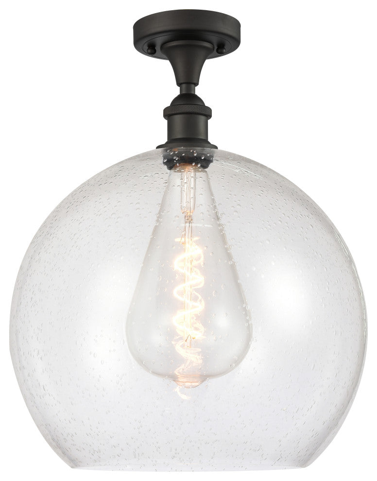Innovations 516-1C-OB-G124-14 1 Light Semi-Flush Mount, Oil Rubbed Bronze