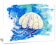 Jellyfish Watercolor Painting, Abstract Canvas Art Print, 40"x30"
