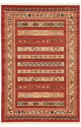 Unique Loom Rust Red Pasadena Fars 4' 0 x 6' 0 Area Rug