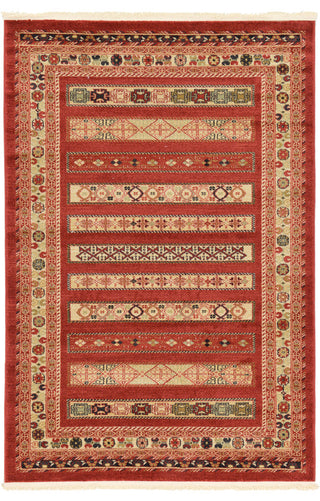 Unique Loom Rust Red Pasadena Fars 4' 0 x 6' 0 Area Rug