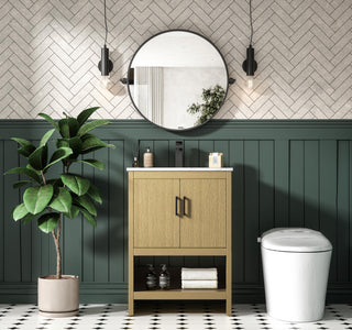 Home Living 24" Single Bathroom Vanity, Honey Brown