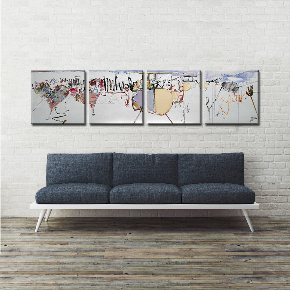Abstract XXVI, Canvas Wall Art, 20"x80" 4-Panels