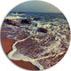Foaming Waves Kissing Wide Beach, Seashore Disc Metal Artwork, 36"