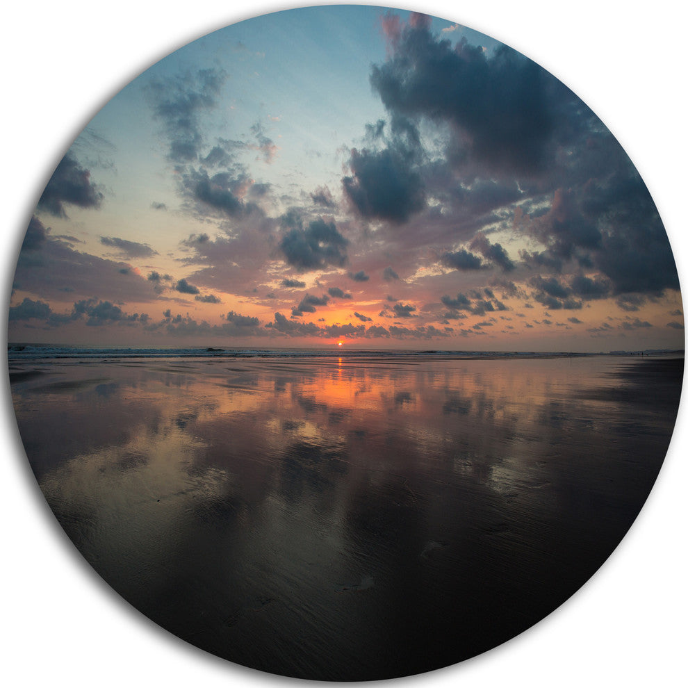 Matapalo In Costa Rica Beach Sunset, Seascape Round Wall Art, 11"