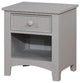 Benzara BM186371 Solid Wood Nightstand with One Drawer and Bottom Shelf, Gray
