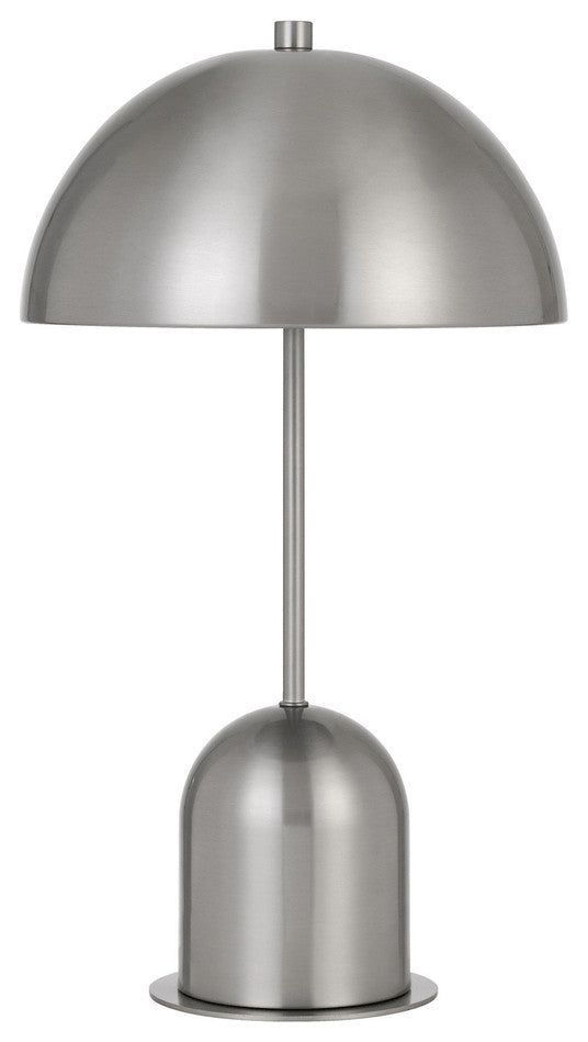 20" Nickel Metal Desk Table Lamp With Nickel Dome Shade