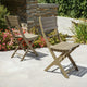 GDF Studio Vicaro Outdoor Gray Acacia Wood Foldable Dining Chairs, Set of 2