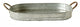 Benzara Galvanized Metal Tray With Ear Handles, Gray