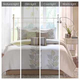 Madison Park Microfiber 6-Piece Coverlet Set With Embroidery, King