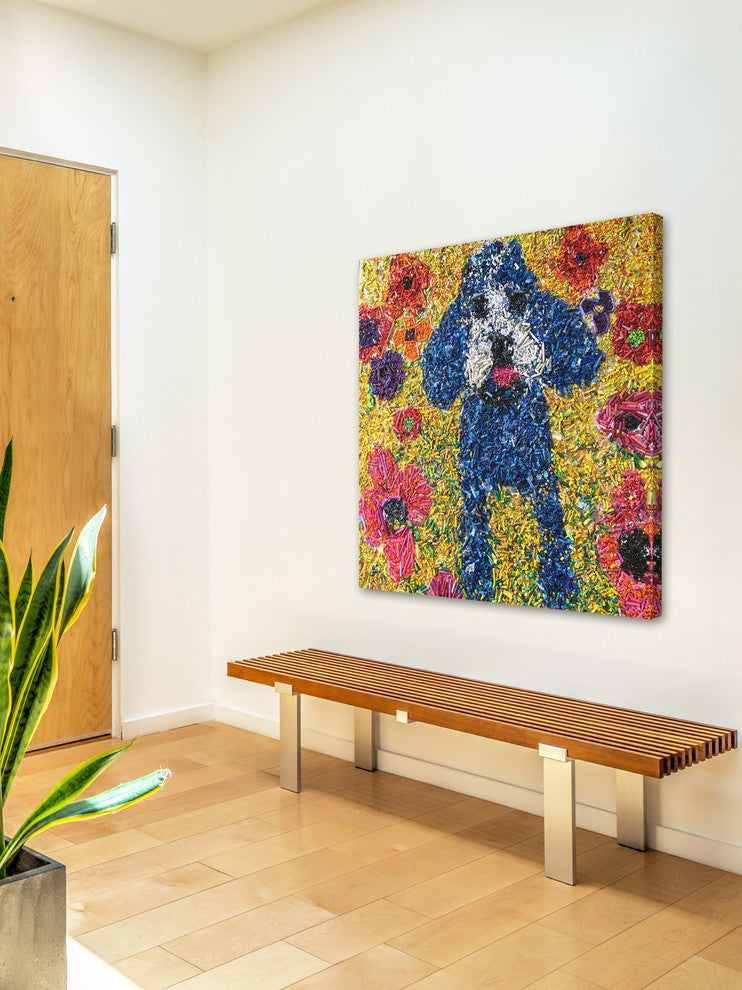 Marmont Hill, "Crayon Collage Pup" by Michelle Rivera on Wrapped Canvas, 18x18