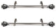 Rona 1" Diameter Side Curtain Rod 12-20" Long, Set of 2, Satin Nickel