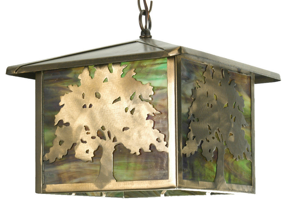 12Sq Oak Tree Lantern Pendant