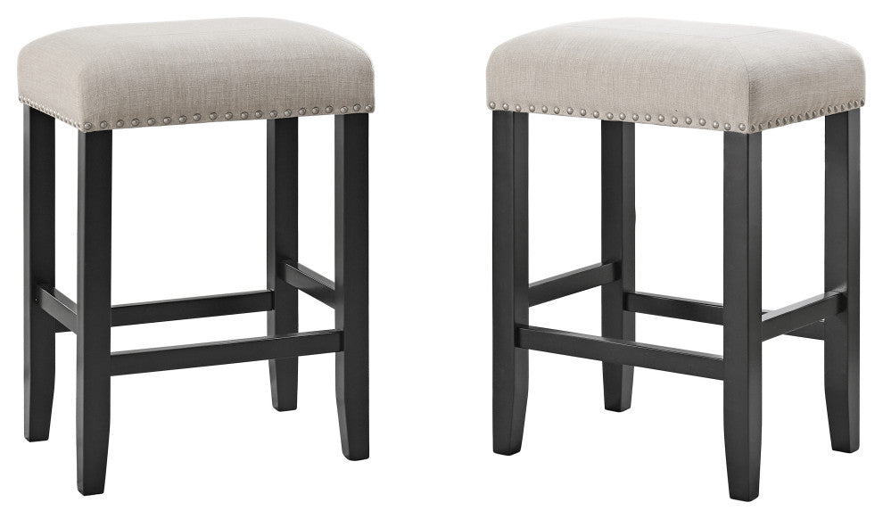 Cordero Oatmeal and Black Bar Stool (Set of 2)