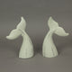 Set of 2 White Cast Iron Whale Tail Bookends Nautical Home Decor Bookshelf