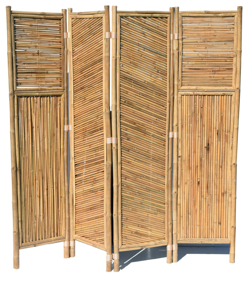 4 Panel Bamboo Screen Middle Diagonal