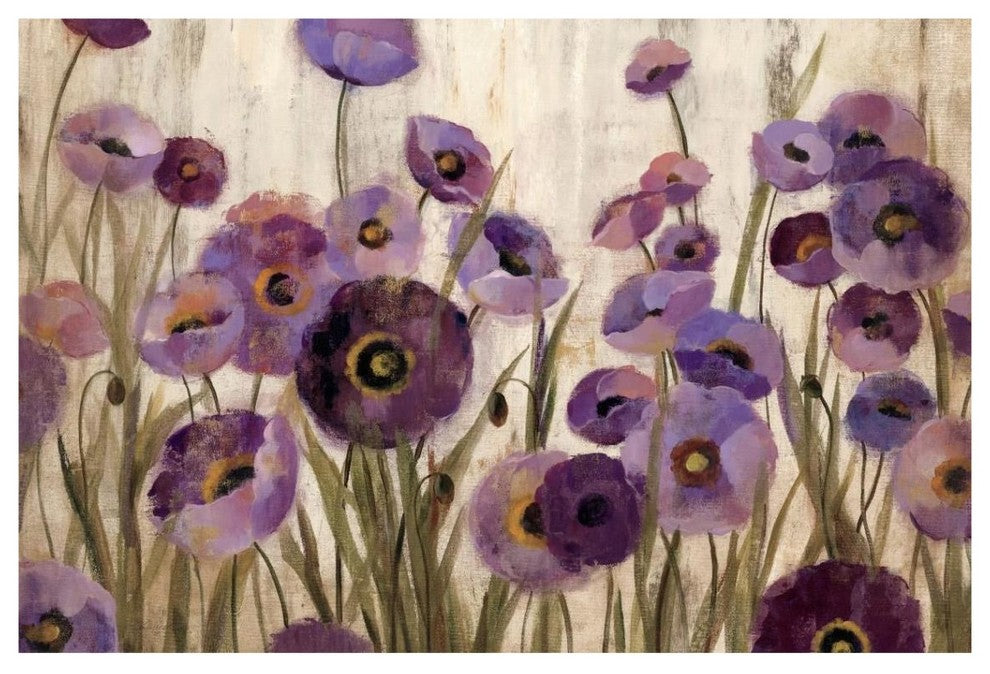 "Pink and Purple Flowers" Digital Paper Print by Silvia Vassileva, 38"x26"